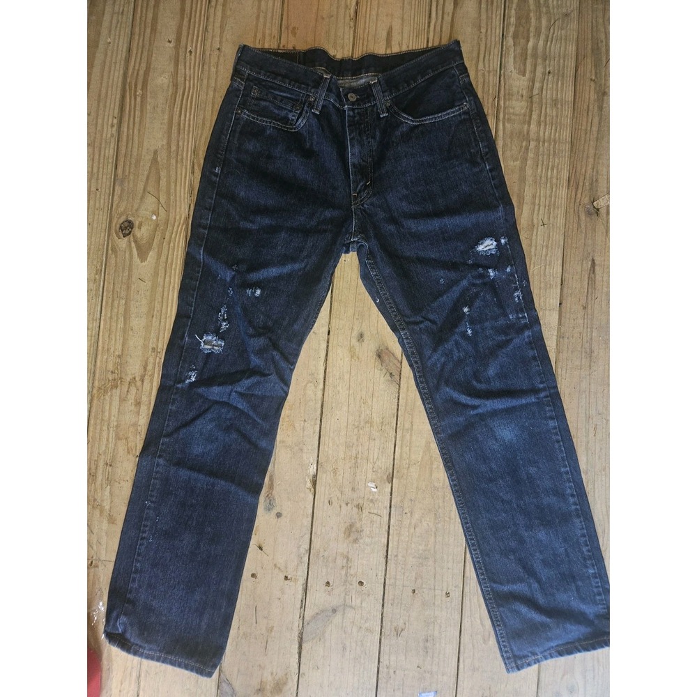 NWOT Levis 514 Straight Fit Jeans Mens 32x32 Blue Distressed Denim 00514-4010
